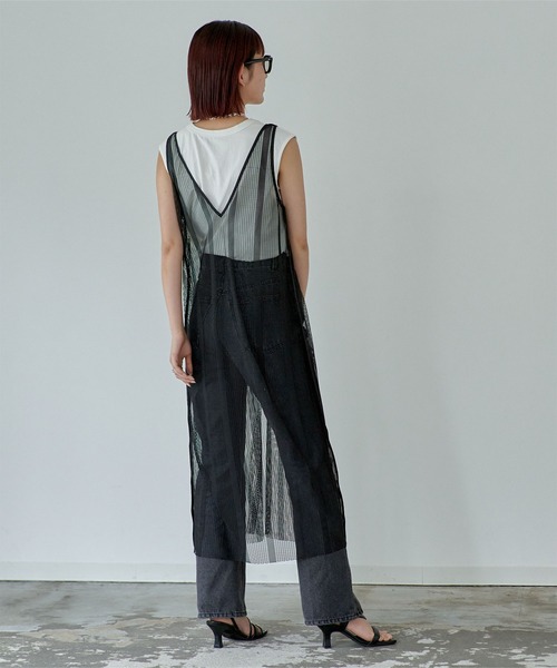 miette（ミエット）の「フロントホックVネックメッシュワンピース（ワンピース・レディース・ホワイト/ブラック・FREE）」の11枚目の写真