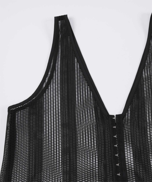 miette（ミエット）の「フロントホックVネックメッシュワンピース（ワンピース・レディース・ホワイト/ブラック・FREE）」の13枚目の写真