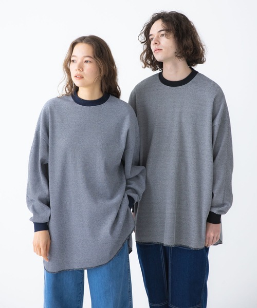 CRAFT STANDARD BOUTIQUE（クラフトスタンダードブティック）の「リサイクルサーマルオーバーL/Sプルオーバー（Tシャツ/カットソー・メンズ・チャコールグレー/オフホワイト/ブラック系その他4/ブルー系その他2・M/L）」の4枚目の写真