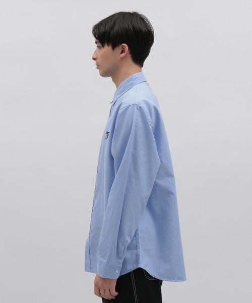 LAKOLE（ラコレ）の「ワンポイント刺繍オックスシャツ / 186040（シャツ/ブラウス・メンズ・ホワイト/グリーン/サックスブルー・LARGE/X-LARGE/MEDIUM）」の8枚目の写真