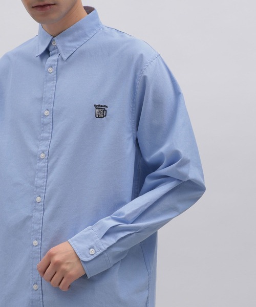 LAKOLE（ラコレ）の「ワンポイント刺繍オックスシャツ / 186040（シャツ/ブラウス・メンズ・ホワイト/グリーン/サックスブルー・LARGE/X-LARGE/MEDIUM）」の12枚目の写真