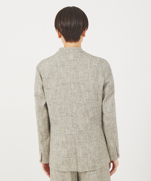 qualite（カリテ）の「《セットアップ対応》シルクネップツィードジャケット（ノーカラージャケット・レディース・ベージュ・38/36）」の10枚目の写真