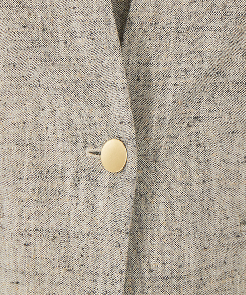 qualite（カリテ）の「《セットアップ対応》シルクネップツィードジャケット（ノーカラージャケット・レディース・ベージュ・38/36）」の4枚目の写真