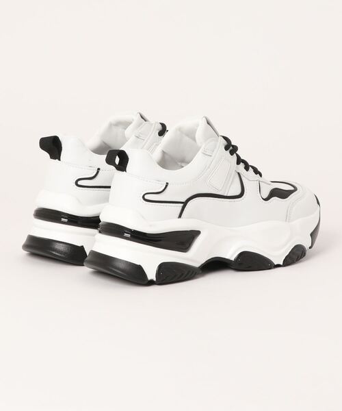 Shoes in Closet（シューズインクローゼット）の「厚底 デザインソール ボリューム スポーティー スニーカー 1878（スニーカー・レディース・ベージュ/ブラック・LL/L/M/S）」の3枚目の写真