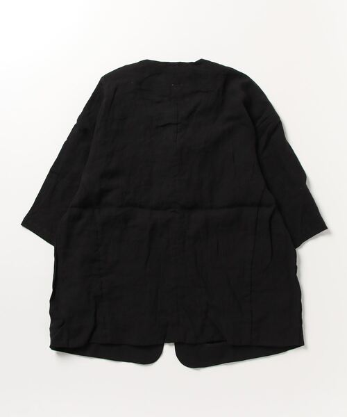 BEAVER（ビーバー）の「B omnivore/ビーオムニボー　ノ－カラージャケット（ノーカラージャケット・レディース・その他6/ブラック/ブルー・1）」の4枚目の写真