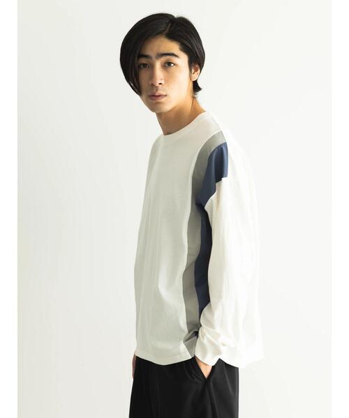 CRAFT STANDARD BOUTIQUE(クラフトスタンダードブティック)の「布帛切り替えL/S TEE-B(Tシャツ/カットソー・メンズ・オフホワイト/ブラウン/ブラック・XL/M/L)」の21枚目の写真