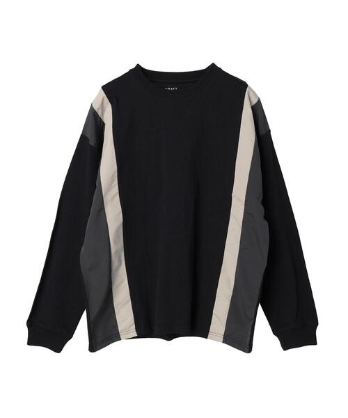 CRAFT STANDARD BOUTIQUE(クラフトスタンダードブティック)の「布帛切り替えL/S TEE-B(Tシャツ/カットソー・メンズ・オフホワイト/ブラウン/ブラック・XL/M/L)」の1枚目の写真