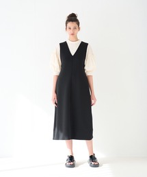 LANVIN en Bleu | パフスリーブコクーンドッキングカットソーワンピース(ワンピース)