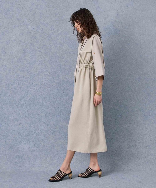 PUBLIC TOKYO（パブリックトウキョウ）の「スリットスリーブフレアシャツワンピース（ワンピース・レディース・アイボリー/パープル/ダークグレー・FREE）」の17枚目の写真