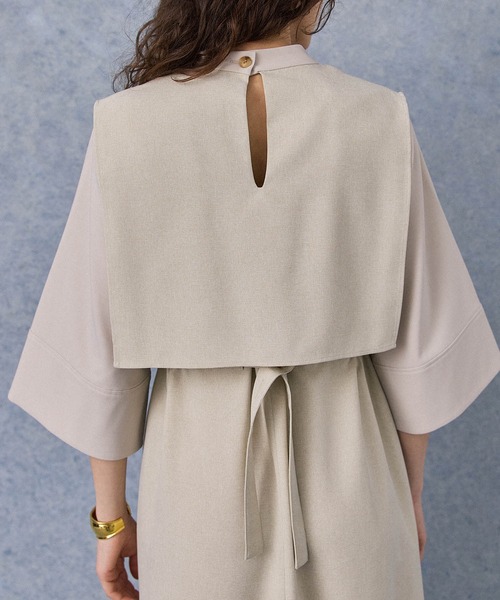 PUBLIC TOKYO（パブリックトウキョウ）の「スリットスリーブフレアシャツワンピース（ワンピース・レディース・アイボリー/パープル/ダークグレー・FREE）」の8枚目の写真