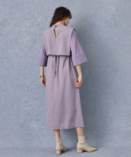 PUBLIC TOKYO（パブリックトウキョウ）の「スリットスリーブフレアシャツワンピース（ワンピース・レディース・アイボリー/パープル/ダークグレー・FREE）」の9枚目の写真