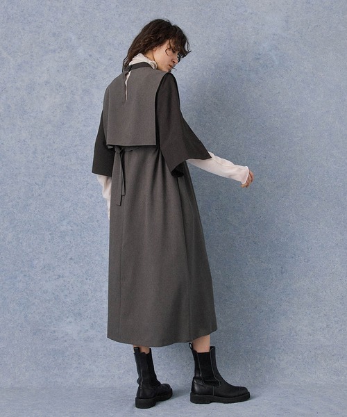 PUBLIC TOKYO（パブリックトウキョウ）の「スリットスリーブフレアシャツワンピース（ワンピース・レディース・アイボリー/パープル/ダークグレー・FREE）」の10枚目の写真