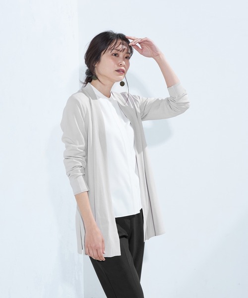 A/C DESIGN BY ALPHA CUBIC(エーシーデザインバイアルファキュービック)の「【ウォッシャブル】ロングカーディガン(カーディガン/ボレロ・レディース・ベージュ/ブラック/ライトグレー/ネイビー・LL/M/L)」の5枚目の写真