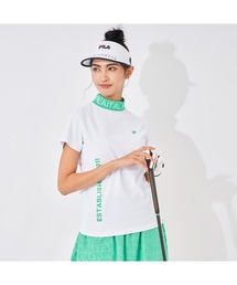 FILA GOLF/フィラゴルフ ゴルフウェア 吸汗速乾 UVカット 接触冷感 衿リブ モックネック 半袖 Tシャツ