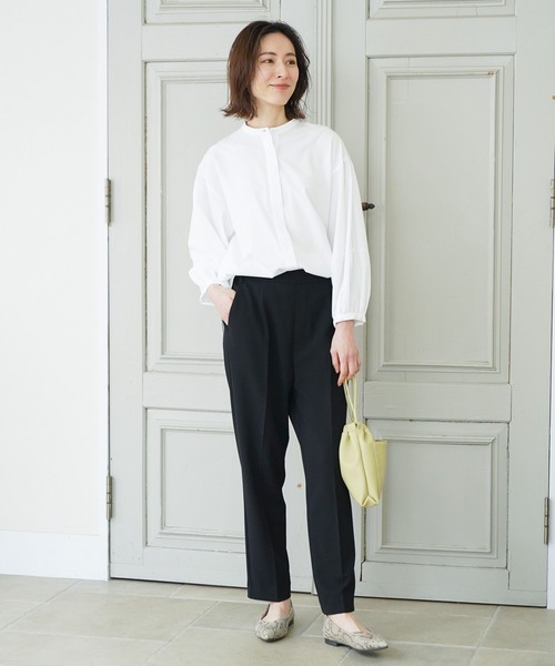 Elura(エルーラ)の「アイロンいらず袖コンブラウス(シャツ/ブラウス・レディース・ネイビー/ホワイト・MEDIUM/SMALL)」の8枚目の写真