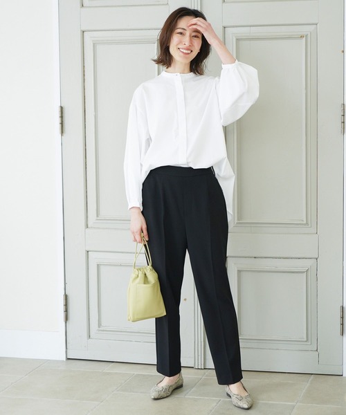 Elura(エルーラ)の「アイロンいらず袖コンブラウス(シャツ/ブラウス・レディース・ネイビー/ホワイト・MEDIUM/SMALL)」の9枚目の写真
