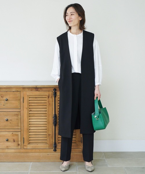 Elura(エルーラ)の「アイロンいらず袖コンブラウス(シャツ/ブラウス・レディース・ネイビー/ホワイト・MEDIUM/SMALL)」の11枚目の写真