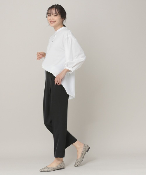 Elura(エルーラ)の「アイロンいらず袖コンブラウス(シャツ/ブラウス・レディース・ネイビー/ホワイト・MEDIUM/SMALL)」の13枚目の写真
