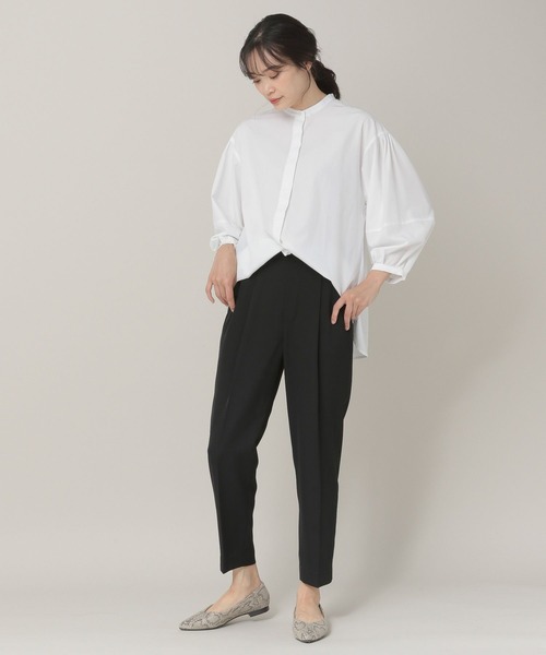 Elura(エルーラ)の「アイロンいらず袖コンブラウス(シャツ/ブラウス・レディース・ネイビー/ホワイト・MEDIUM/SMALL)」の14枚目の写真