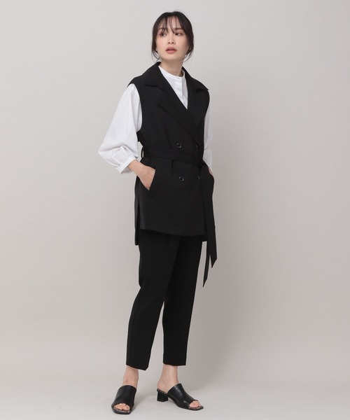 Elura(エルーラ)の「アイロンいらず袖コンブラウス(シャツ/ブラウス・レディース・ネイビー/ホワイト・MEDIUM/SMALL)」の16枚目の写真