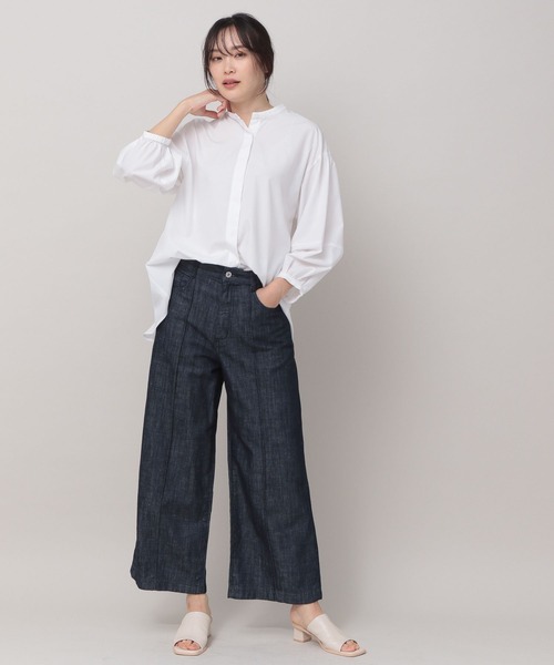 Elura(エルーラ)の「アイロンいらず袖コンブラウス(シャツ/ブラウス・レディース・ネイビー/ホワイト・MEDIUM/SMALL)」の18枚目の写真
