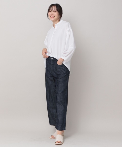 Elura(エルーラ)の「アイロンいらず袖コンブラウス(シャツ/ブラウス・レディース・ネイビー/ホワイト・MEDIUM/SMALL)」の19枚目の写真