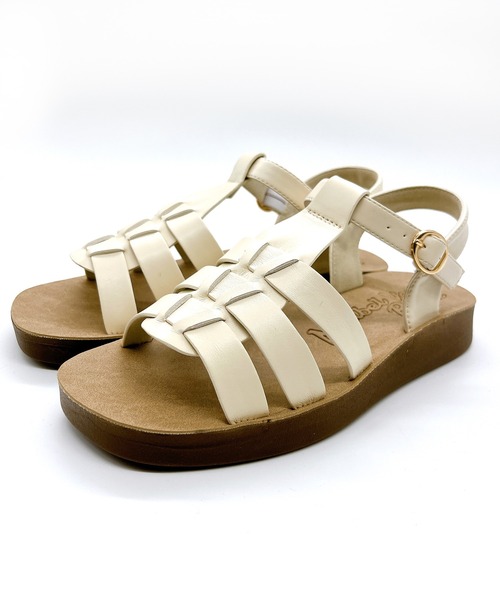 Noubel Voug Relax（ヌーベルヴォーグリラックス）の「スクエアトゥ厚底グルカサンダル（サンダル・レディース・ブラック/アイボリー/ベージュ・S/M/L/LL）」の13枚目の写真