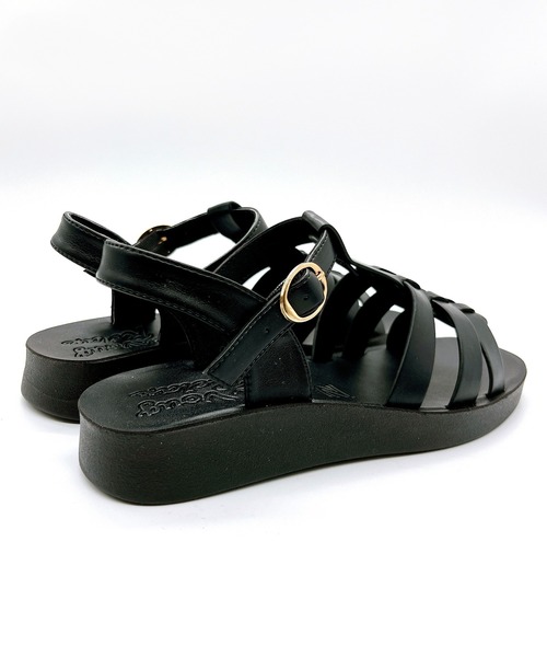 Noubel Voug Relax（ヌーベルヴォーグリラックス）の「スクエアトゥ厚底グルカサンダル（サンダル・レディース・ブラック/アイボリー/ベージュ・S/M/L/LL）」の14枚目の写真