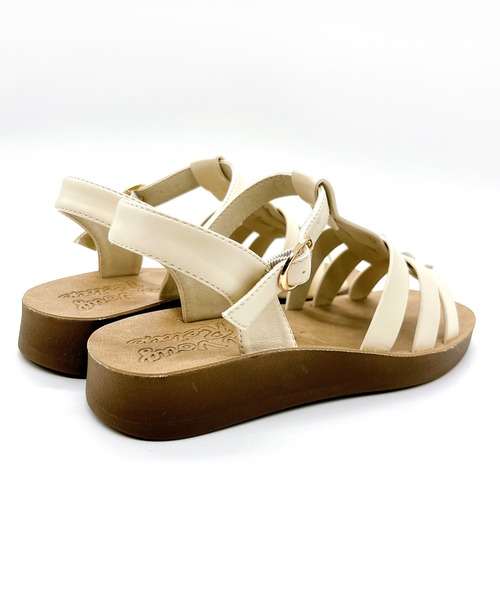 Noubel Voug Relax（ヌーベルヴォーグリラックス）の「スクエアトゥ厚底グルカサンダル（サンダル・レディース・ブラック/アイボリー/ベージュ・S/M/L/LL）」の12枚目の写真