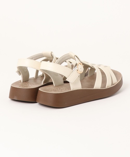 Noubel Voug Relax（ヌーベルヴォーグリラックス）の「スクエアトゥ厚底グルカサンダル（サンダル・レディース・ブラック/アイボリー/ベージュ・S/M/L/LL）」の19枚目の写真