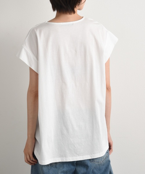 INTERPLANET(インタープラネット)の「シルケットライク天竺裾ドロストプルオーバー(Tシャツ/カットソー・レディース・ブルー/チャコールグレー/オフホワイト/グリーン・FREE)」の21枚目の写真