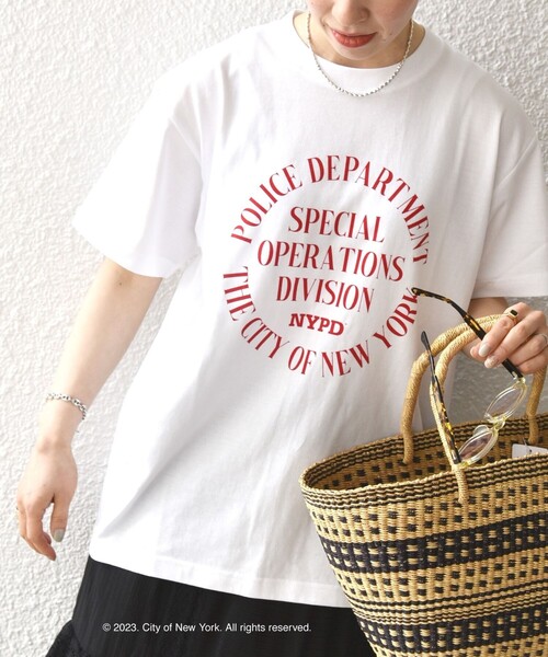 GOOD ROCK SPEED(グッドロックスピード)の「GOOD ROCK SPEED:〈洗濯機可能〉NYC ロゴ TEE(Tシャツ/カットソー・レディース・ホワイト/ライトグレー/ネイビー・ONE SIZE)」の13枚目の写真