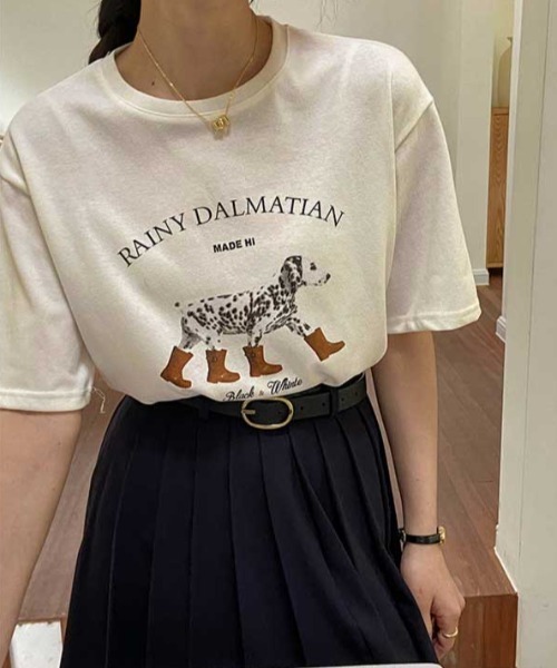 Vipoa(ヴィポア)の「RAINY DARMATIAN TEE(Tシャツ/カットソー・レディース・アイボリー・FREE)」の3枚目の写真