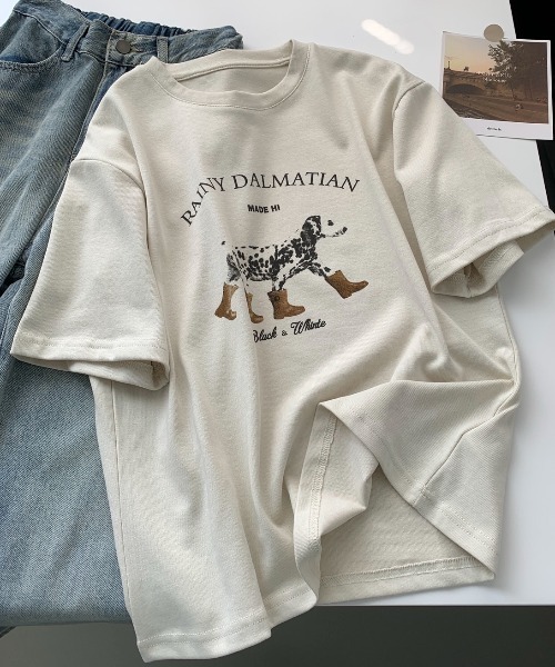 Vipoa(ヴィポア)の「RAINY DARMATIAN TEE(Tシャツ/カットソー・レディース・アイボリー・FREE)」の5枚目の写真