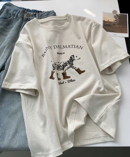 Vipoa(ヴィポア)の「RAINY DARMATIAN TEE(Tシャツ/カットソー・レディース・アイボリー・FREE)」の8枚目の写真