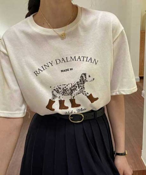 Vipoa(ヴィポア)の「RAINY DARMATIAN TEE(Tシャツ/カットソー・レディース・アイボリー・FREE)」の7枚目の写真
