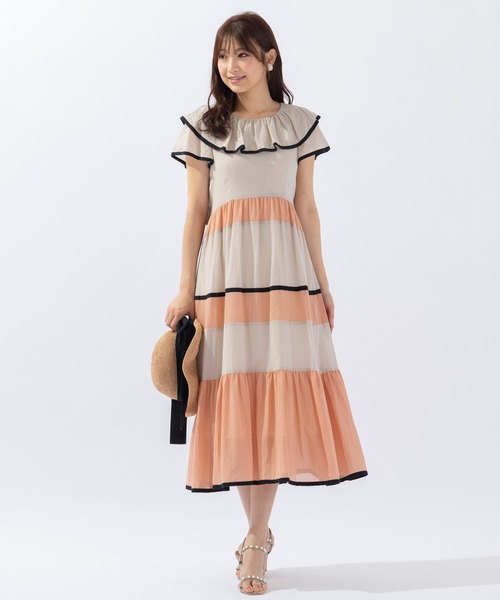 tomopiano Rose Tiara ローズティアラ コットンシフォン Rose Tiara(ローズティアラ)の「コットンシフォン配色マキシ