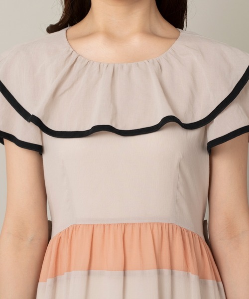 tomopiano　Rose Tiara ローズティアラ　コットンシフォン Rose Tiara ワンピース コットンシフォンティアードワンピース