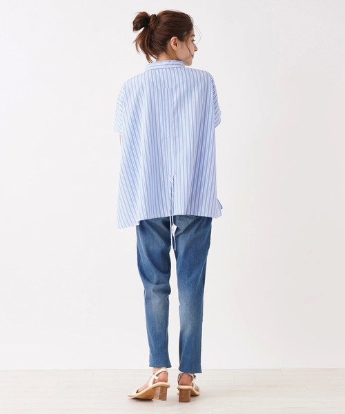Brahmin(ブラーミン)の「【BRAHMIN】バックドローストリングブラウス(シャツ/ブラウス・レディース・ライトブルー/オフホワイト・2)」の11枚目の写真