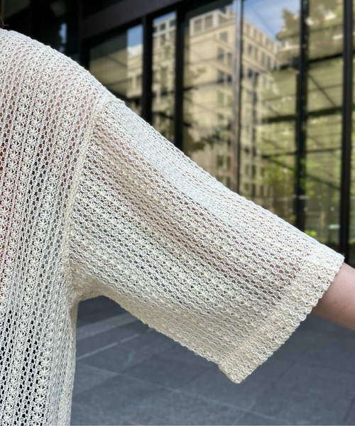 CPCM（シーピーシーエム）の「半袖レース開襟シャツ（シャツ/ブラウス・メンズ・グリーン/アイボリー/ネイビー・MEDIUM/LARGE）」の16枚目の写真