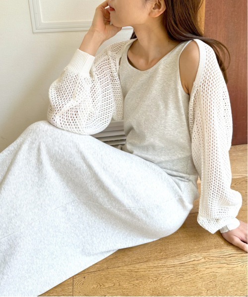 OLIVE des OLIVE(オリーブデオリーブ)の「メッシュボレロ付カットワンピース 1031090560(ワンピース・レディース・オートミール/ブラック/ラベンダー・FREE)」の3枚目の写真