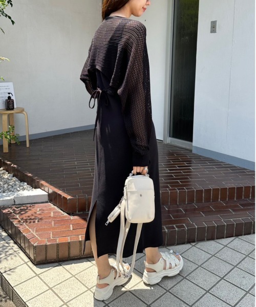 OLIVE des OLIVE(オリーブデオリーブ)の「メッシュボレロ付カットワンピース 1031090560(ワンピース・レディース・オートミール/ブラック/ラベンダー・FREE)」の16枚目の写真