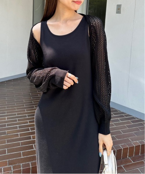 OLIVE des OLIVE(オリーブデオリーブ)の「メッシュボレロ付カットワンピース 1031090560(ワンピース・レディース・オートミール/ブラック/ラベンダー・FREE)」の18枚目の写真