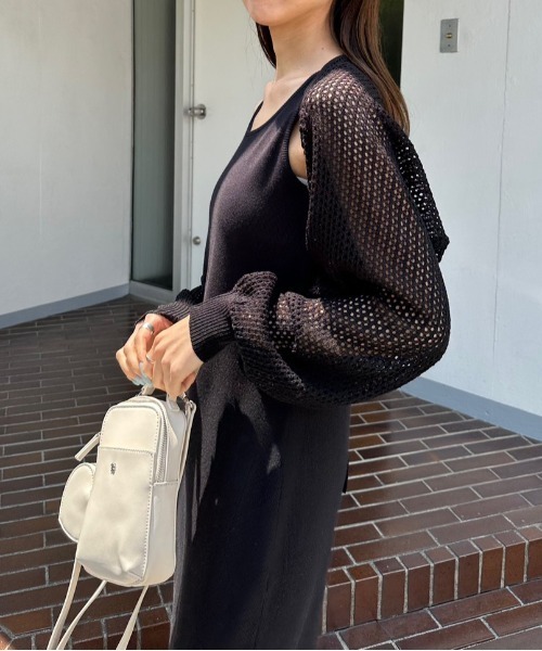 OLIVE des OLIVE(オリーブデオリーブ)の「メッシュボレロ付カットワンピース 1031090560(ワンピース・レディース・オートミール/ブラック/ラベンダー・FREE)」の19枚目の写真