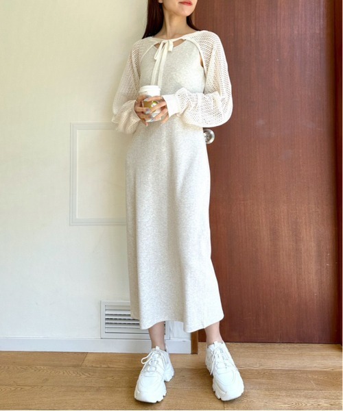 OLIVE des OLIVE(オリーブデオリーブ)の「メッシュボレロ付カットワンピース 1031090560(ワンピース・レディース・オートミール/ブラック/ラベンダー・FREE)」の21枚目の写真