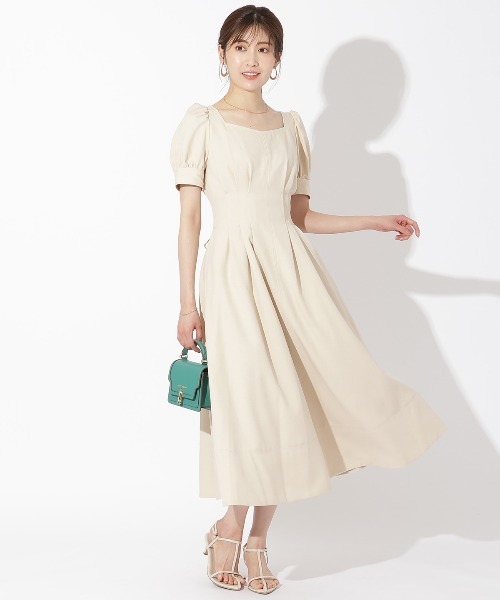 アンドクチュール 配色ステッチウエストタック半袖ワンピース AND COUTURE（アンドクチュール）の「配色ステッチウエスト