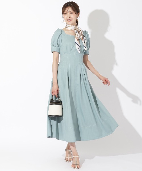 AND COUTURE（アンドクチュール）の「配色ステッチウエストタック半袖 