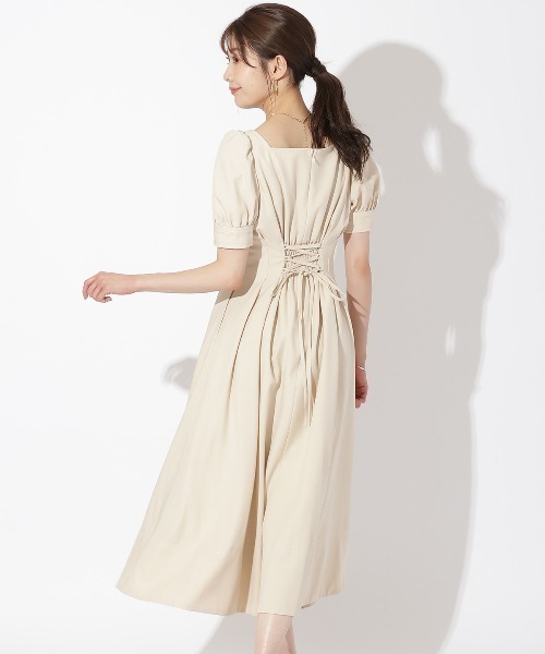 アンドクチュール 配色ステッチウエストタック半袖ワンピース AND COUTURE（アンドクチュール）の「配色ステッチウエスト