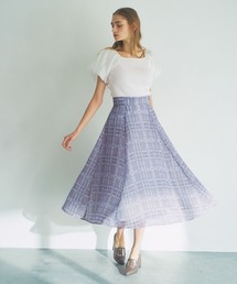 ぼかしチェック柄スカート