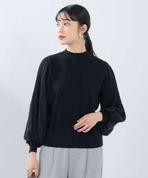 BEAMS HEART | 袖ケシプリーツ プルオーバー（手洗い可能）(ニット/セーター)